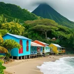 세인트빈센트 그레나딘에서 벌어졌던 유명 사건사고 - **Prompt 1: Coexisting with the Mighty Soufrière**
    "A vibrant, picturesque village nestled on th...