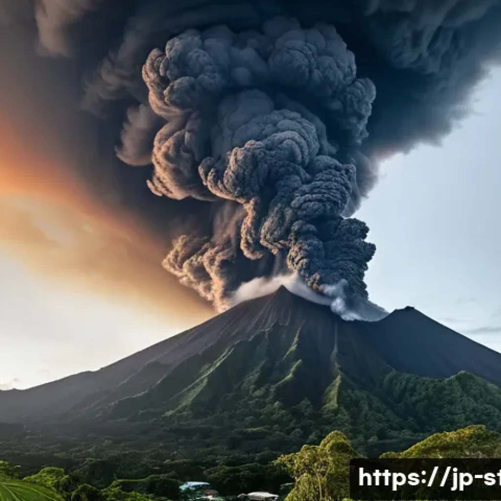 세인트빈센트 화산활동 및 라소프레에르 화산 - **Awe-Inspiring La Soufrière Eruption**
A dramatic, wide-angle shot capturing the explosive erup...