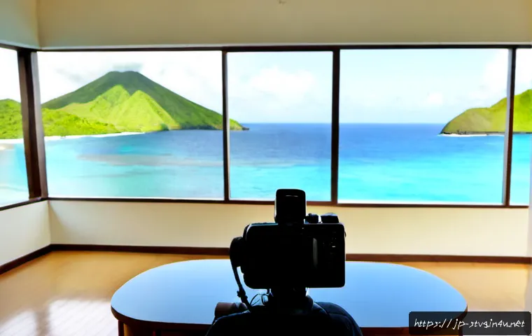 세인트빈센트 그레나딘에서 미디어와 뉴스 채널 - Photorealistic Caribbean newsroom in Saint Vincent and the Grenadines, a local television journalist...